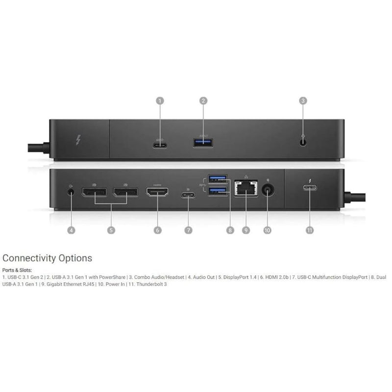 Genuine Dell USB C Pro Thunderbolt Docking Station WD19TB 180W PSU HDMI Ethernet - UN Tech